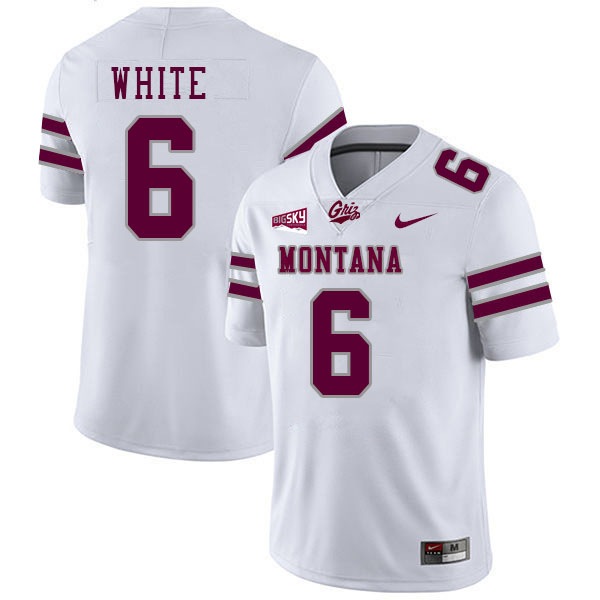 Keelan White Montana Grizzlies Jersey,University Of Montana Grizzlies #6 Keelan White Jersey-White